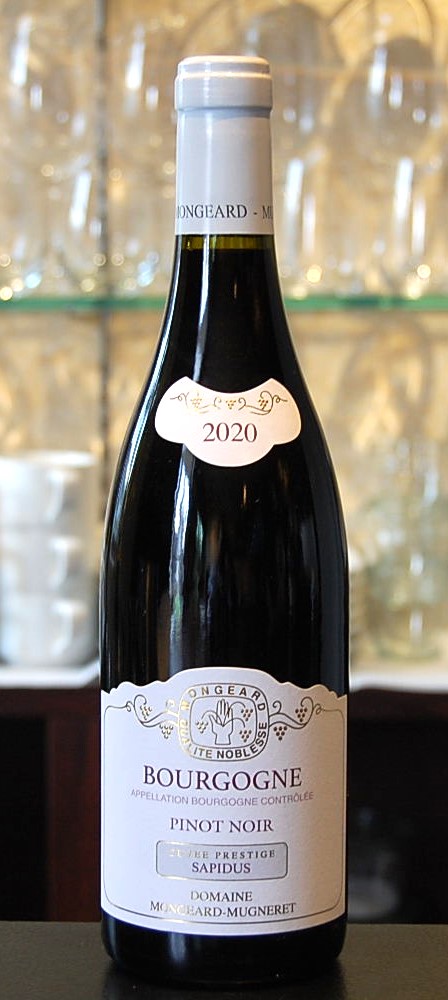 ブルゴーニュ・ピノ・ノワール”キュヴェ・プレスティージュ・サピドゥス”/2020 Bourgpgne Pinot Noir"Cuvee Prestige Sapidus"